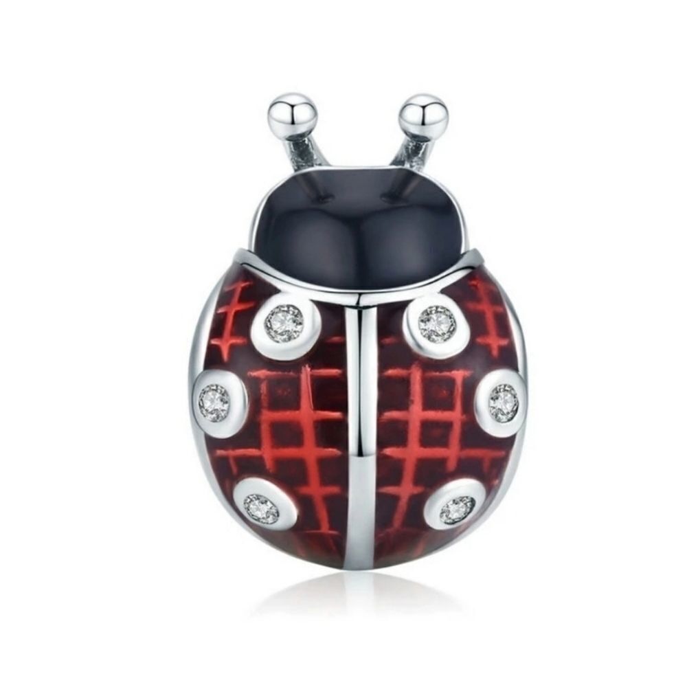 925 Sterling Silver Ladybug Charm - Picture 1 of 5